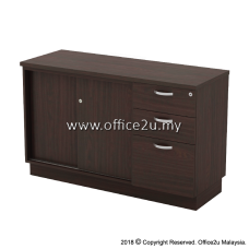 Q-YSP7123-WN COMBINATION LOW CABINET (SLIDING DOOR + FIXED PEDESTAL 2D1F)